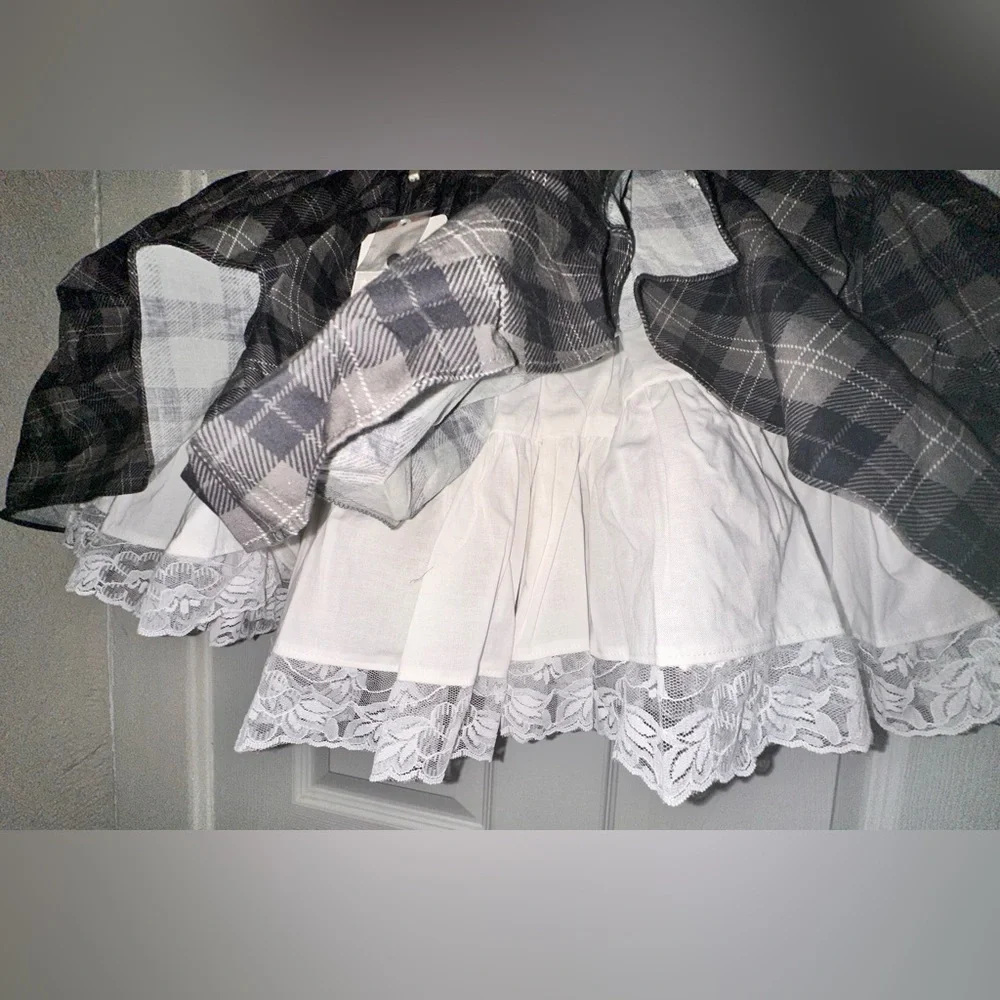 Selkie Cotton Plaid Ruffle Pleated Granger Mini Skirt - Picture 14 of 16